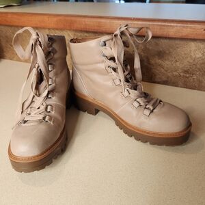 Indigo Road‎ Iritzel Dusty Rose Lace Up Heeled Combat Boots  Size 9